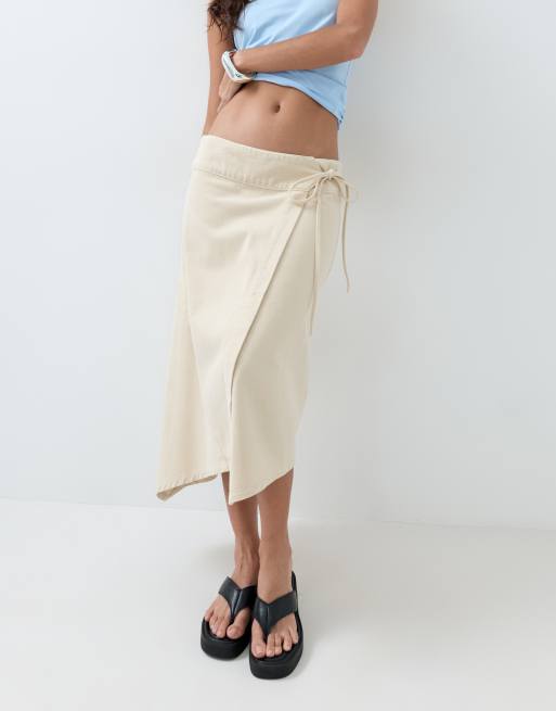 ASOS DESIGN - Jupe portefeuille asymétrique - Beige, 5 de 5