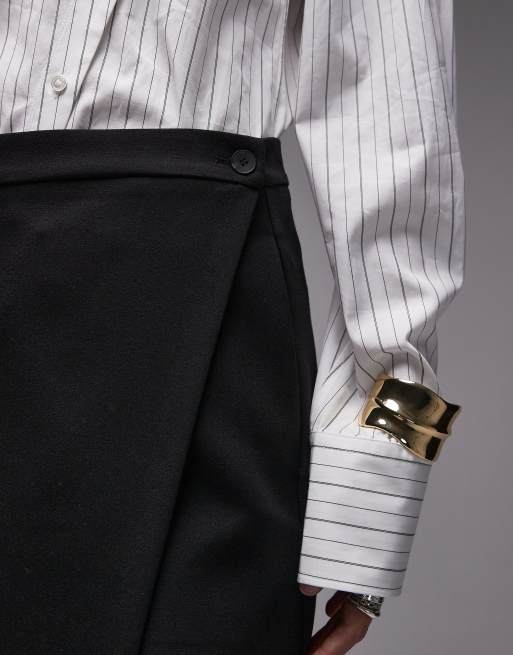 ASOS DESIGN - Jupe portefeuille longueur fantaisie - Noir, 2 de 5