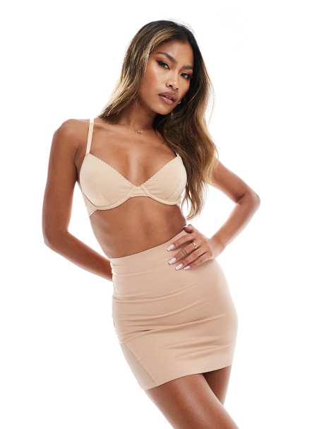 ASOS DESIGN - Jupe préformée effet gainant moyen - Beige - view 1