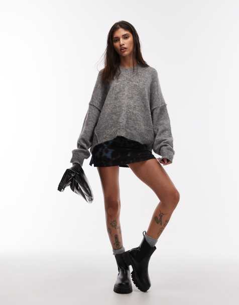 ASOS DESIGN - Jupe-short courte en jersey à imprimé léopard - Bleu mélangé - view 1