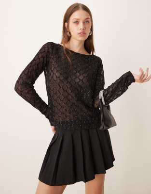 ASOS DESIGN - Jupe-short courte habillée et plissée - Noir