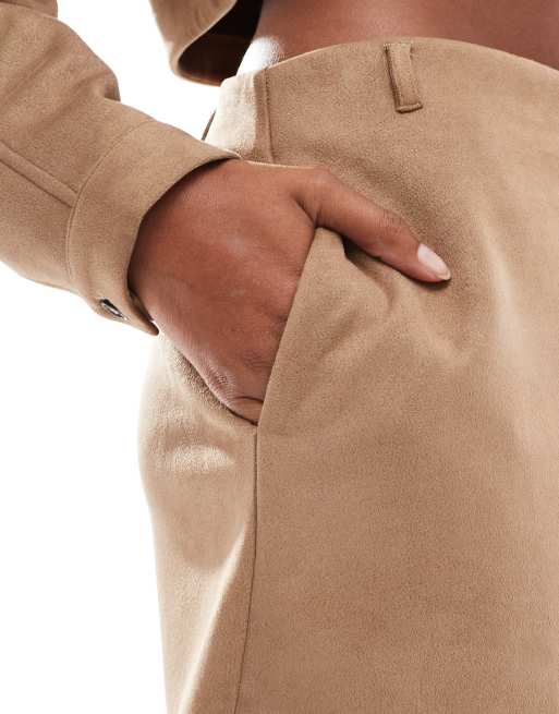 ASOS DESIGN - Jupe-short d'ensemble en daim synthétique - Fauve, 2 de 5