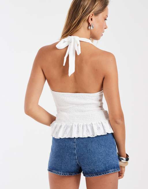 ASOS DESIGN - Jupe-short portefeuille en denim - Bleu moyen délavé, 4 de 5