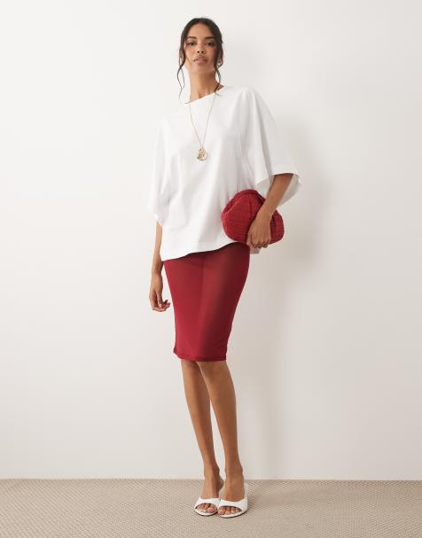 ASOS DESIGN - Jupe transparente mi-longue en tulle - Lie-de-vin - view 1