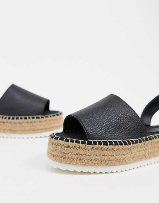 Asos design jacoba leather cheap flatform espadrilles