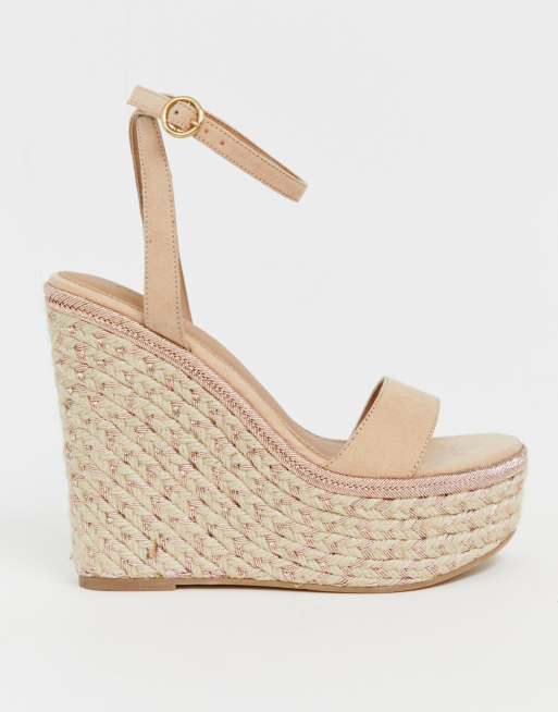 Asos hot sale nude wedges