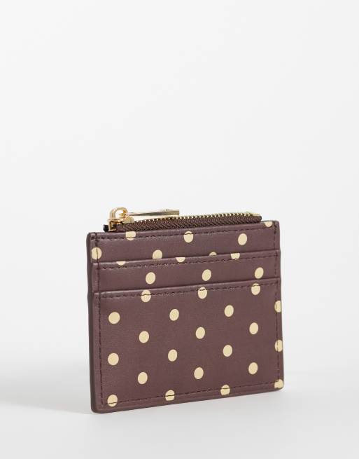 ASOS DESIGN - Kaarthouder in chocoladebruin met gele stippen, 3 van 3