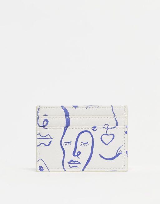 ASOS DESIGN - Kaarthouder met gezichtenprint