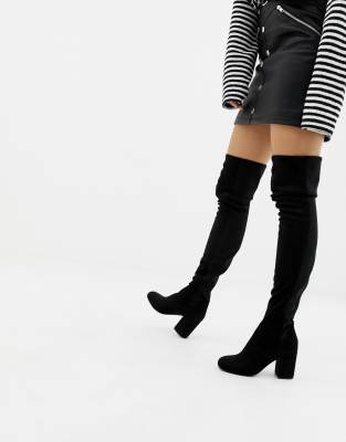 Asos Design Kadi Schmale Overknee Stiefel Mit Absatz Asos