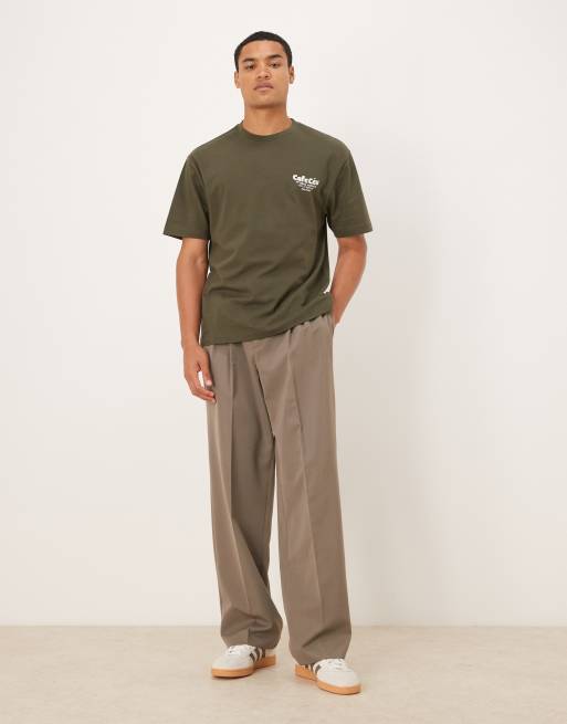 ASOS DESIGN – Kakifärgad, avslappnad t-shirt med kaffetryck, 2 av 5
