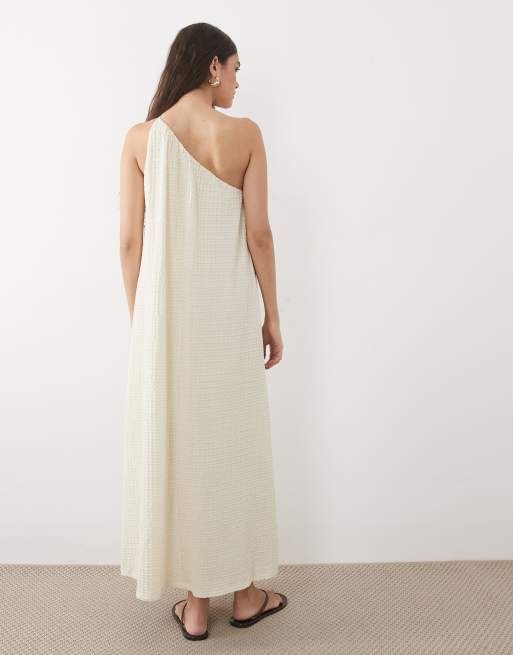 ASOS DESIGN – Kakifärgad, enaxlad sommarklänning i midilängd med textur, 4 av 4