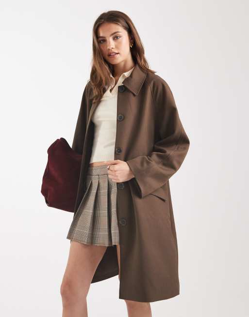 ASOS DESIGN – Kakifärgad, figursydd bilrock i medellång modell med randig ärm, 3 av 4
