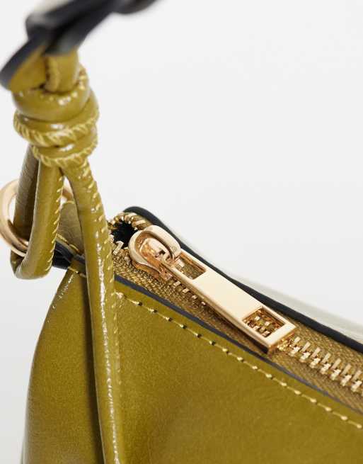 ASOS DESIGN – Kakifärgad kuvertväska med vävt handtag, 3 av 4