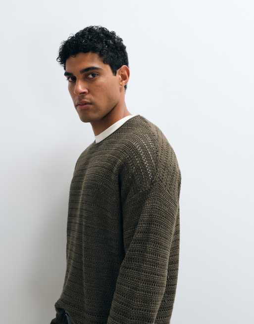 ASOS DESIGN – Kakifärgad, ribbstickad t-shirt i oversized fit med långa ärmar, 4 av 5