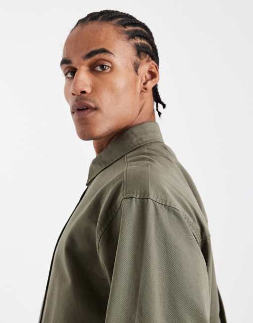 ASOS DESIGN – Kakifärgad skjorta med långa ärmar, del av set, 4 av 5