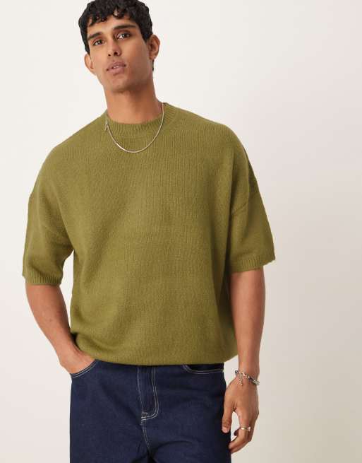 ASOS DESIGN – Kakifärgad t-shirt i oversize