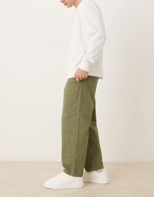 ASOS DESIGN – Kakifärgade, avsmalnande byxor med avslappnad passform , 3 av 5