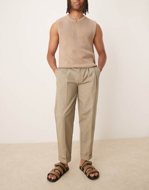 ASOS DESIGN – Kakifärgade chinos i oversize av bomull med avsmalnande passform, 5 av 5