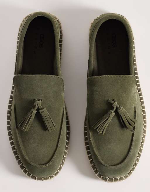 ASOS DESIGN – Kakifärgade espadrillos med tofsar i mocka, 2 av 4