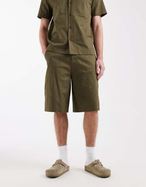 ASOS DESIGN – Kakifärgade, långa shorts, del av set - view 1