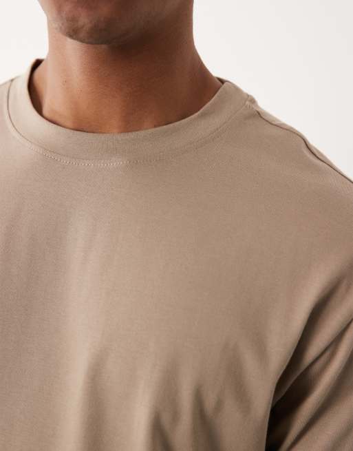 ASOS DESIGN – Kakifärgade och beige, enkla t-shirts med avslappnad passform, 2-pack, 5 av 5