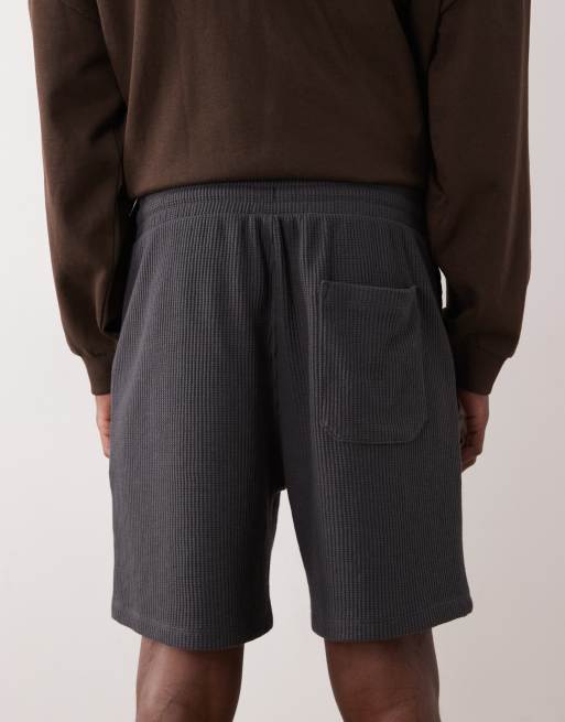 ASOS DESIGN – Kakifärgade, våfflade jersey-shorts i oversize, 4 av 5