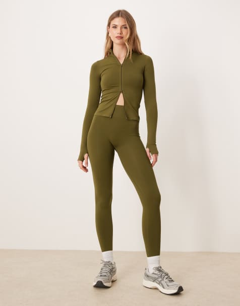 ASOS DESIGN – Kakifärgat seamless set - view 1