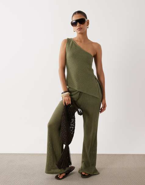 ASOS DESIGN – Kakifärgat, virkat set - view 1