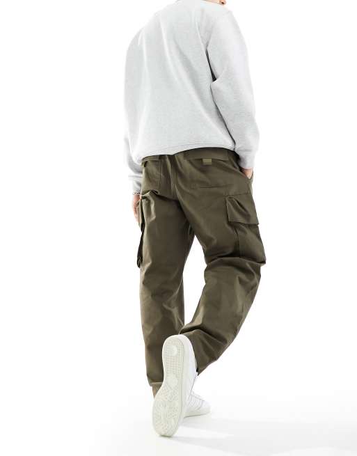 ASOS DESIGN - Kakifarvede baggy cargobukser i ripstop-stof med elastik i taljen, 2 af 5