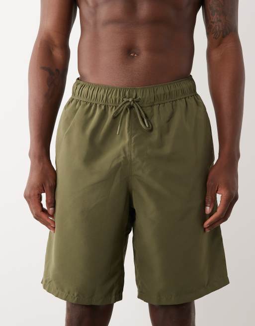 ASOS DESIGN - Kakifarvede korte badeshorts, 4 af 5
