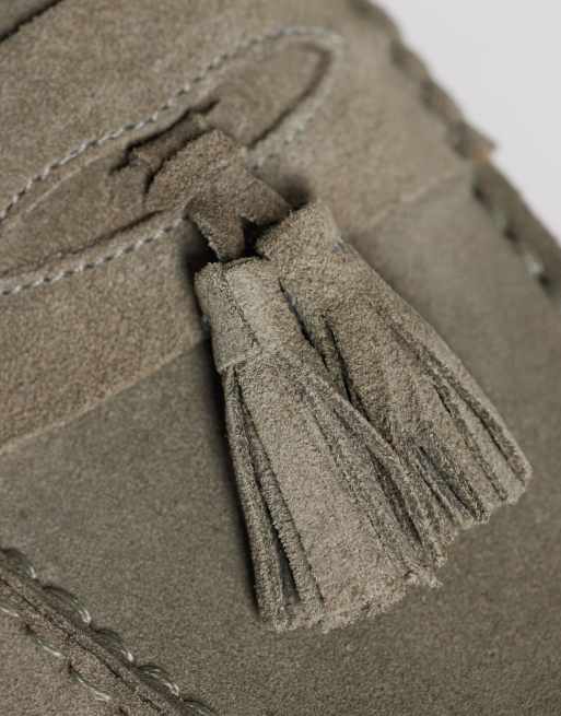 ASOS DESIGN - Kakifarvede loafers i ruskind med kvaster, 3 af 4