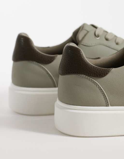 ASOS DESIGN - Kakifarvede sneakers med snørebånd og hvid sål, 3 af 5