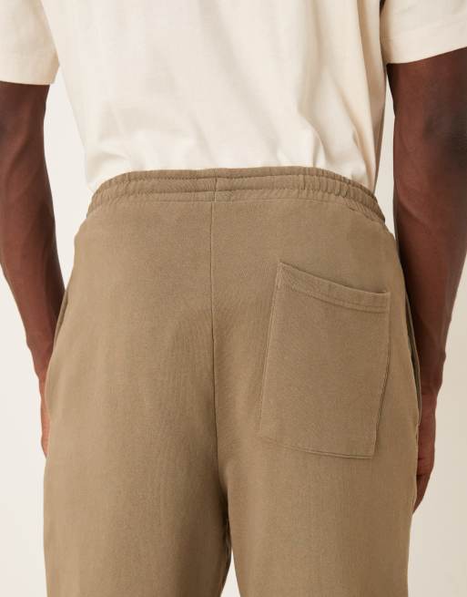 ASOS DESIGN - Kakifarvede tapered joggingbukser i kraftig vask - Del af sæt, 5 af 5