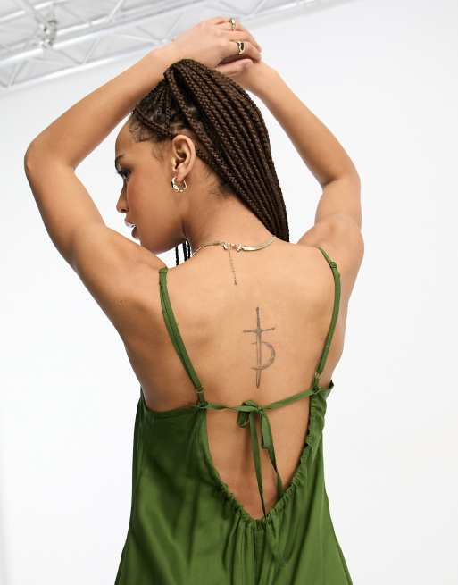 ASOS DESIGN - Kakifarvet culotte-jumpsuit med stropper, 4 af 4