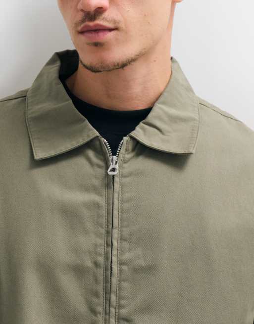 ASOS DESIGN - Kakifarvet Harrington-jakke i bomuld, 2 af 5
