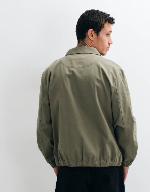 ASOS DESIGN - Kakifarvet Harrington-jakke i bomuld, 3 af 5