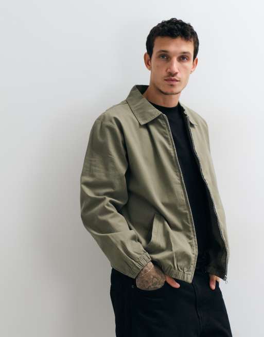 ASOS DESIGN - Kakifarvet Harrington-jakke i bomuld, 5 af 5