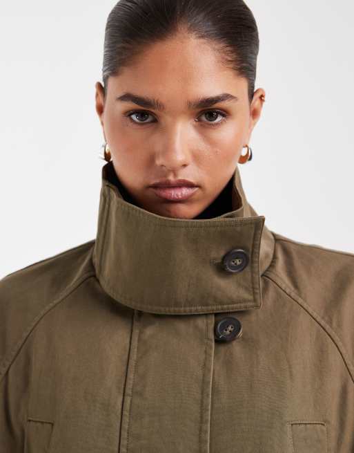ASOS DESIGN - Kakifarvet oversized parkajakke med indsyet talje, 3 af 4