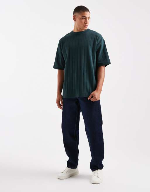 ASOS DESIGN - Kakifarvet oversized T-shirt med ribbet tekstur , 2 af 5