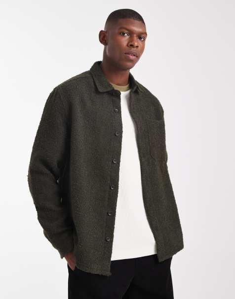 ASOS DESIGN - Kakifarvet overskjorte i boucle - view 1
