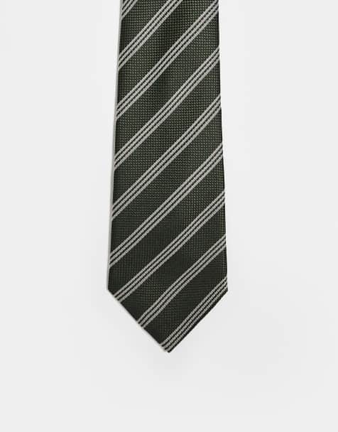 ASOS DESIGN - Kakifarvet slips med striber - view 1
