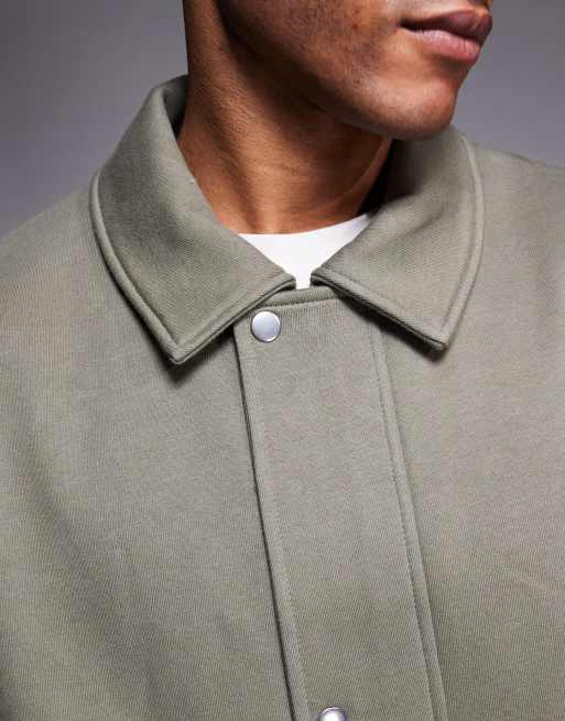 ASOS DESIGN - Kakigrøn afslappet bomber-jakke i jersey, 5 af 5