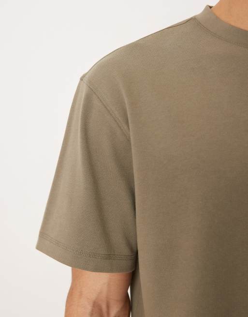 ASOS DESIGN - Kakigrøn afslappet T-shirt i kraftig bomuld med børstet finish , 5 af 5