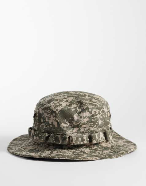 ASOS DESIGN - Kakigrøn bøllehat med pixeleret camoflage-print - view 1