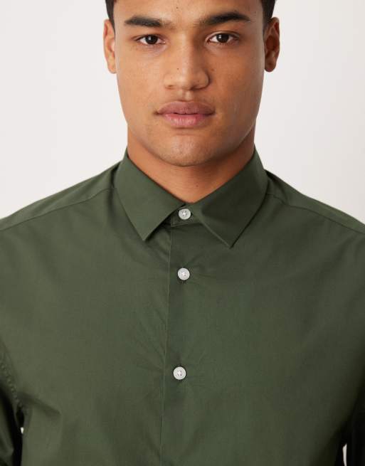 ASOS DESIGN - Kakigrøn cropped skjorte i poplin i regular fit, 5 af 5