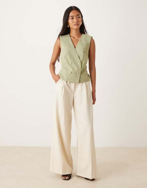 ASOS DESIGN - Kakigrøn habitvest med bindebånd, 2 af 4