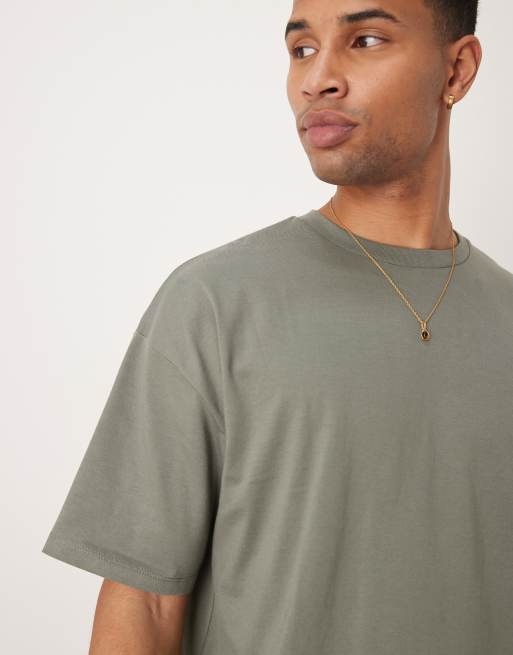 ASOS DESIGN - Kakigrøn og oversized T-shirt med bygrafik, 4 af 4