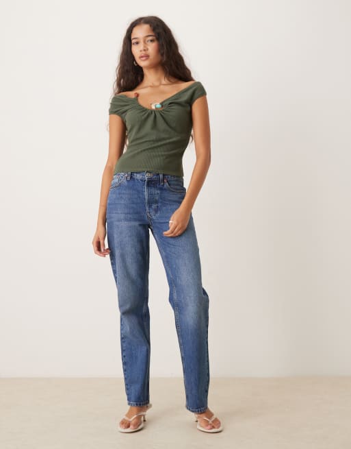ASOS DESIGN - Kakigrøn og ærmeløs top med rynkede kantdetaljer, 2 af 4