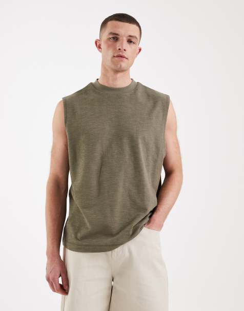 ASOS DESIGN - Kakigrøn oversized tanktop med nistret tekstur - view 1