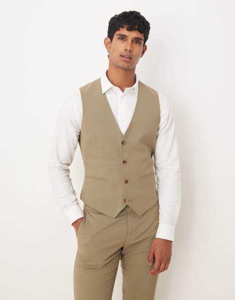 ASOS DESIGN - Kakigrøn skinny-habitvest - view 1